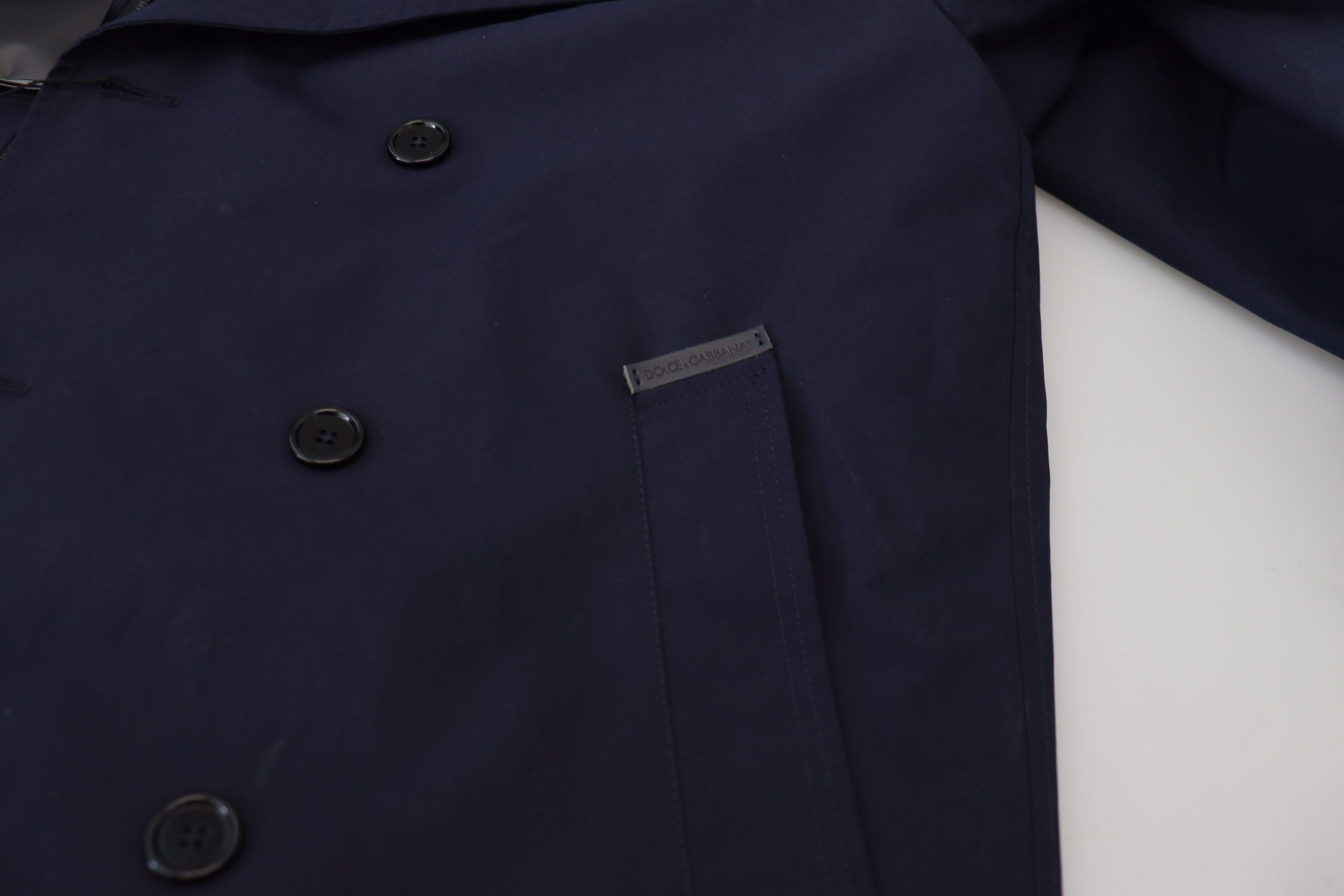 Dolce & Gabbana 100% Polyester coat in navy — view 7