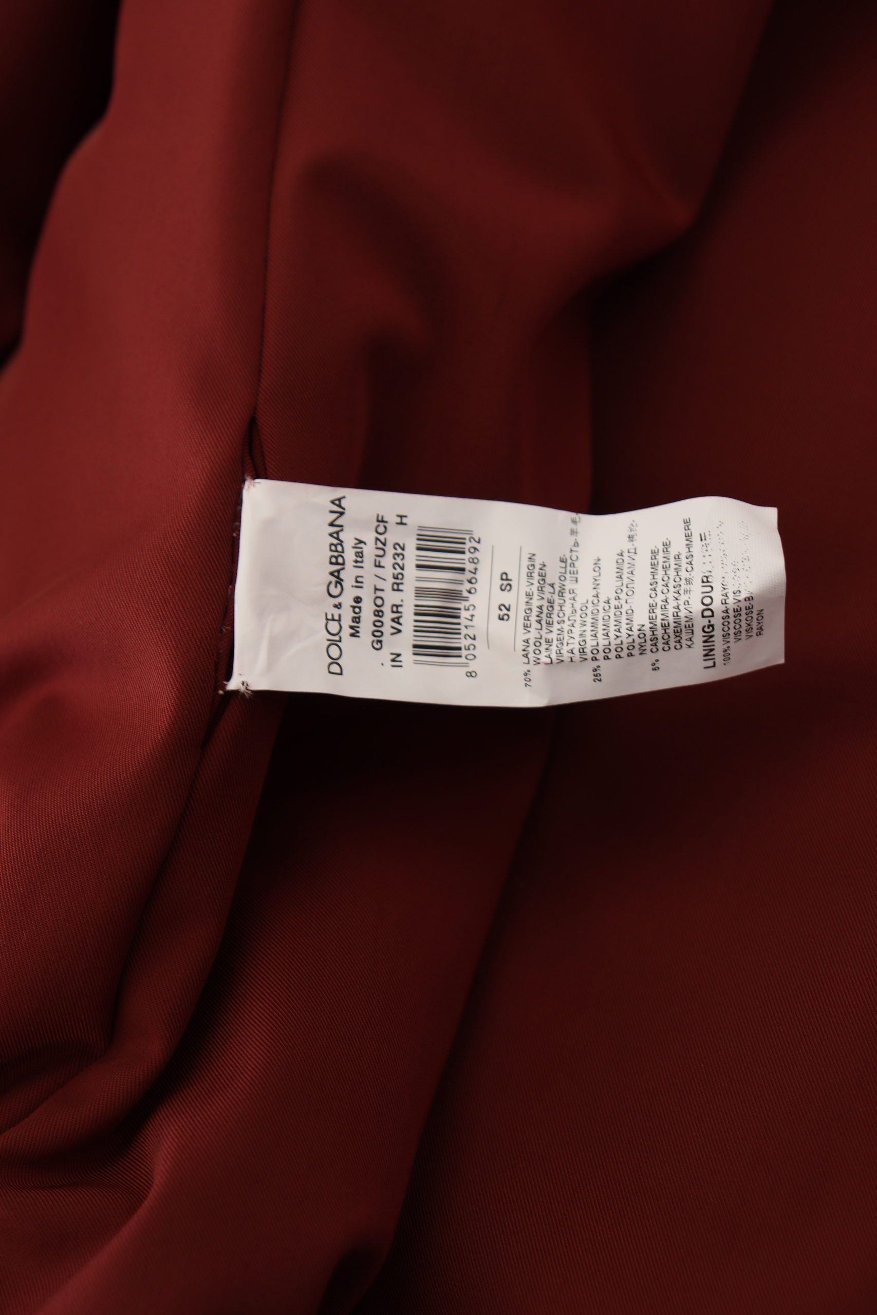 Dolce & Gabbana 70% Virgin Wool blazer in red — view 3