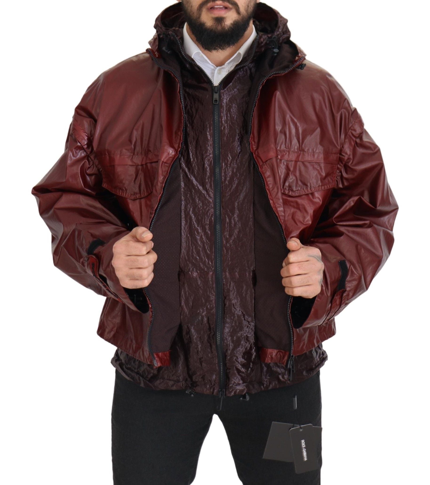 Dolce & Gabbana 100% Cotton jacket in burgundy — view 5