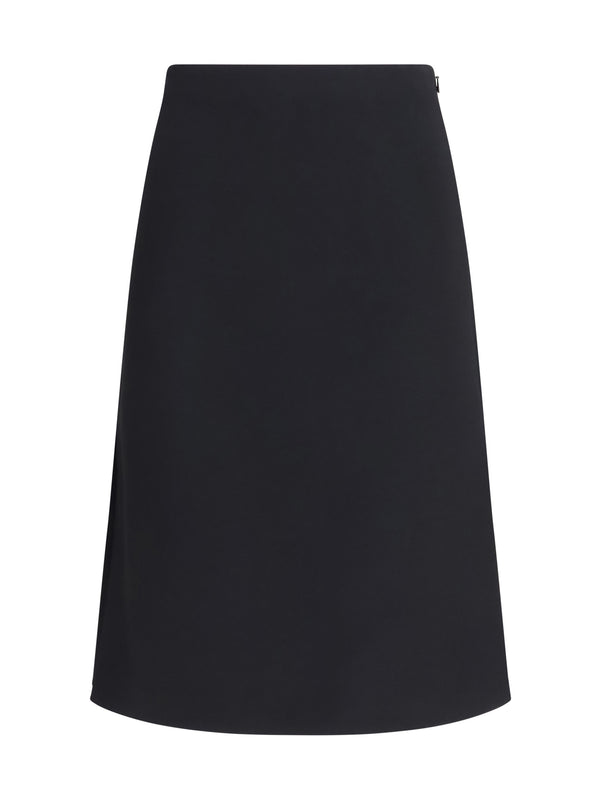 Wool And Silk Skirt Nero Ovis Aries