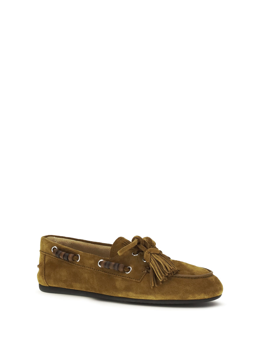 Loafers Olive Suede Calf Leather