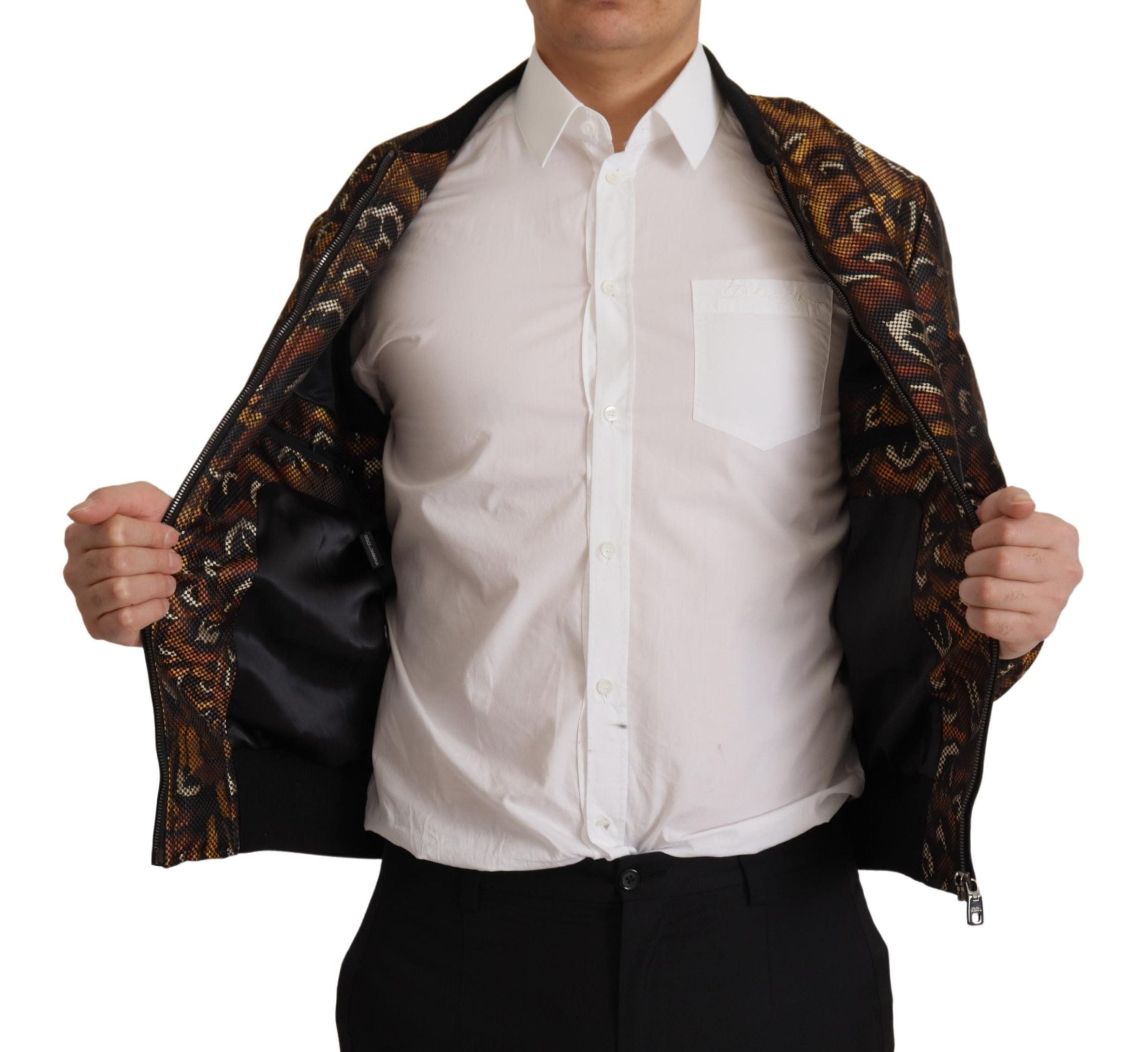 Dolce & Gabbana 100% Polyester jacket in brown — view 3