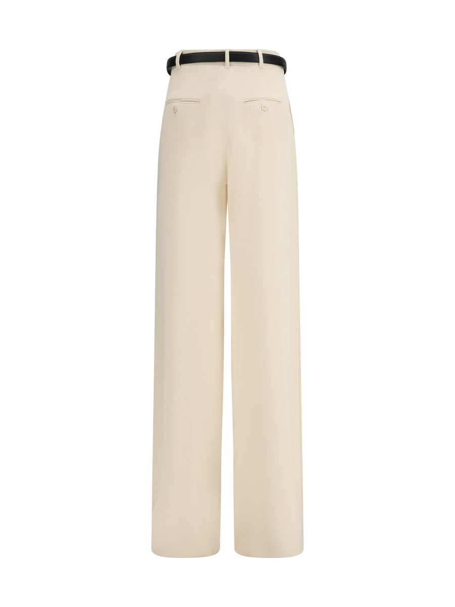 Wide-Leg Pants Beige Triacetate Tops