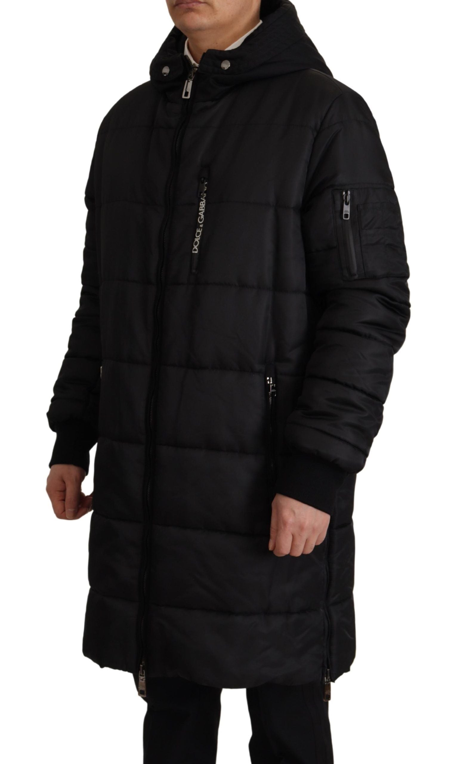 Dolce & Gabbana 80% Nylon parka in black — view 7