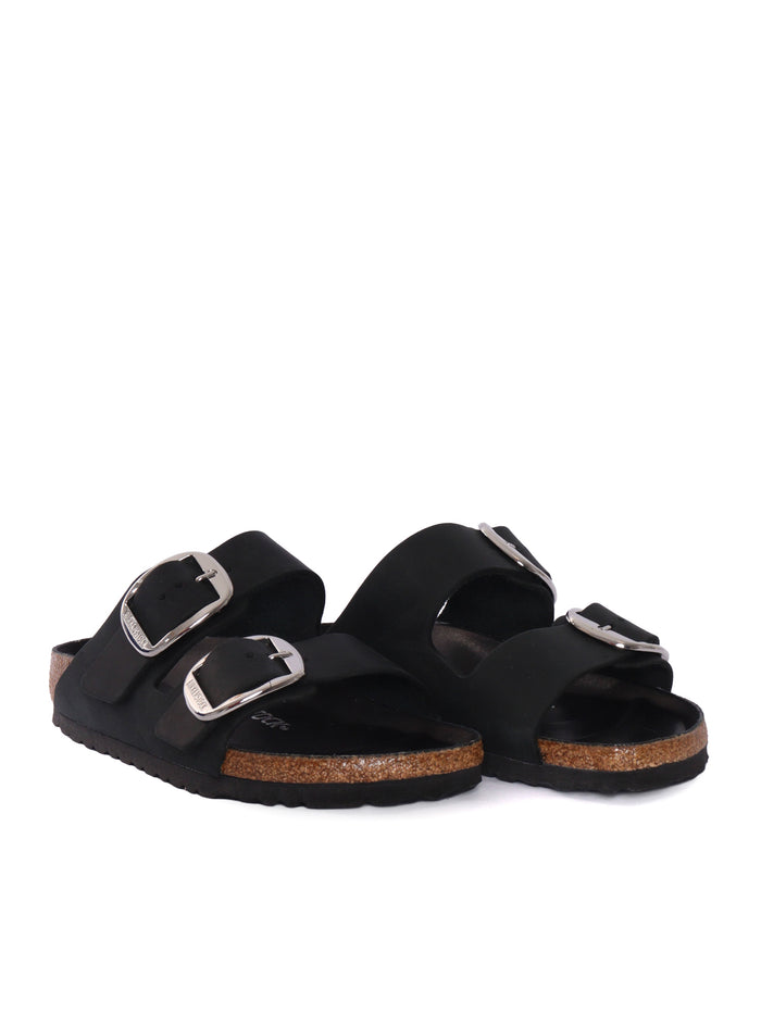 Arizona Big Buckle black, Oiled Leather Sole In Eva Sandal