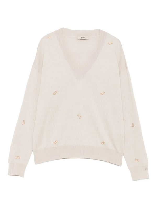 Herno 100% Wool sweater in beige