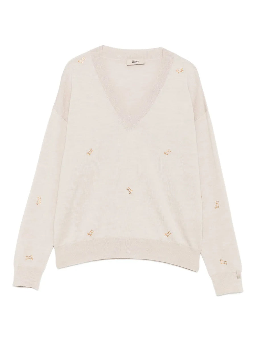 Herno 100% Wool sweater in beige