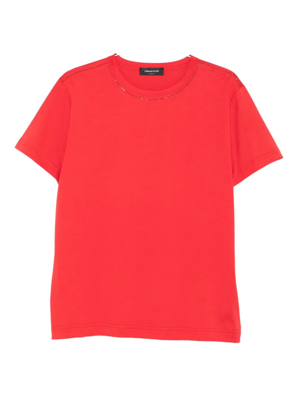 Fabiana Filippi 100% cotton t-shirt in red