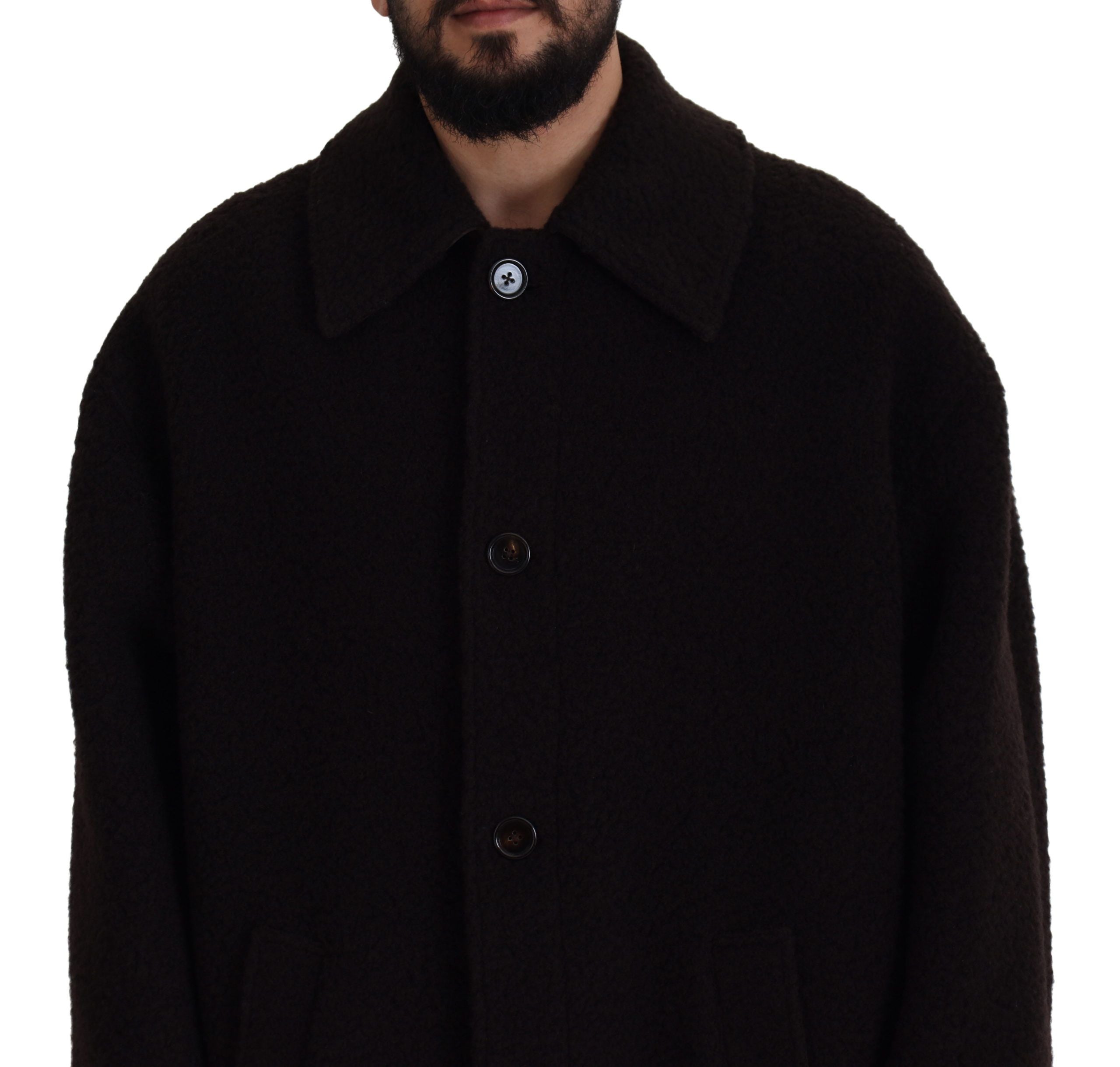 Dolce & Gabbana 45% Alpaca coat in black — view 2