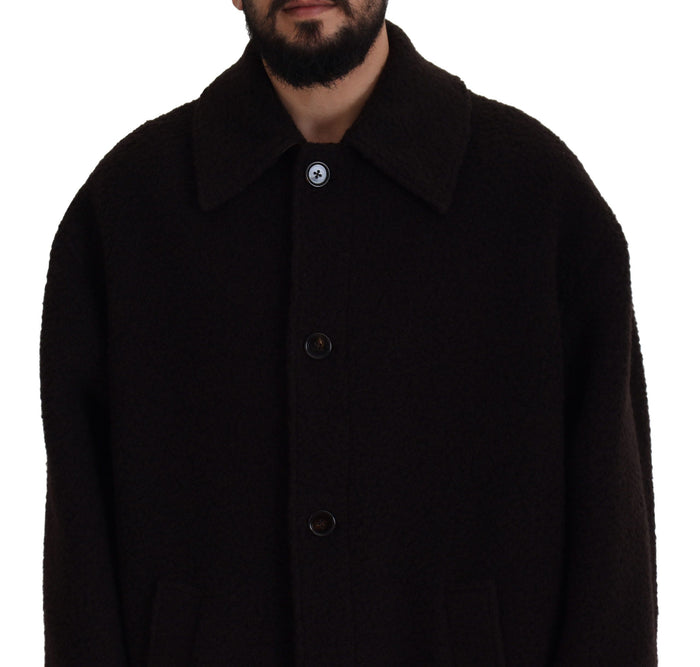 Dolce & Gabbana 45% Alpaca coat in black — view 2