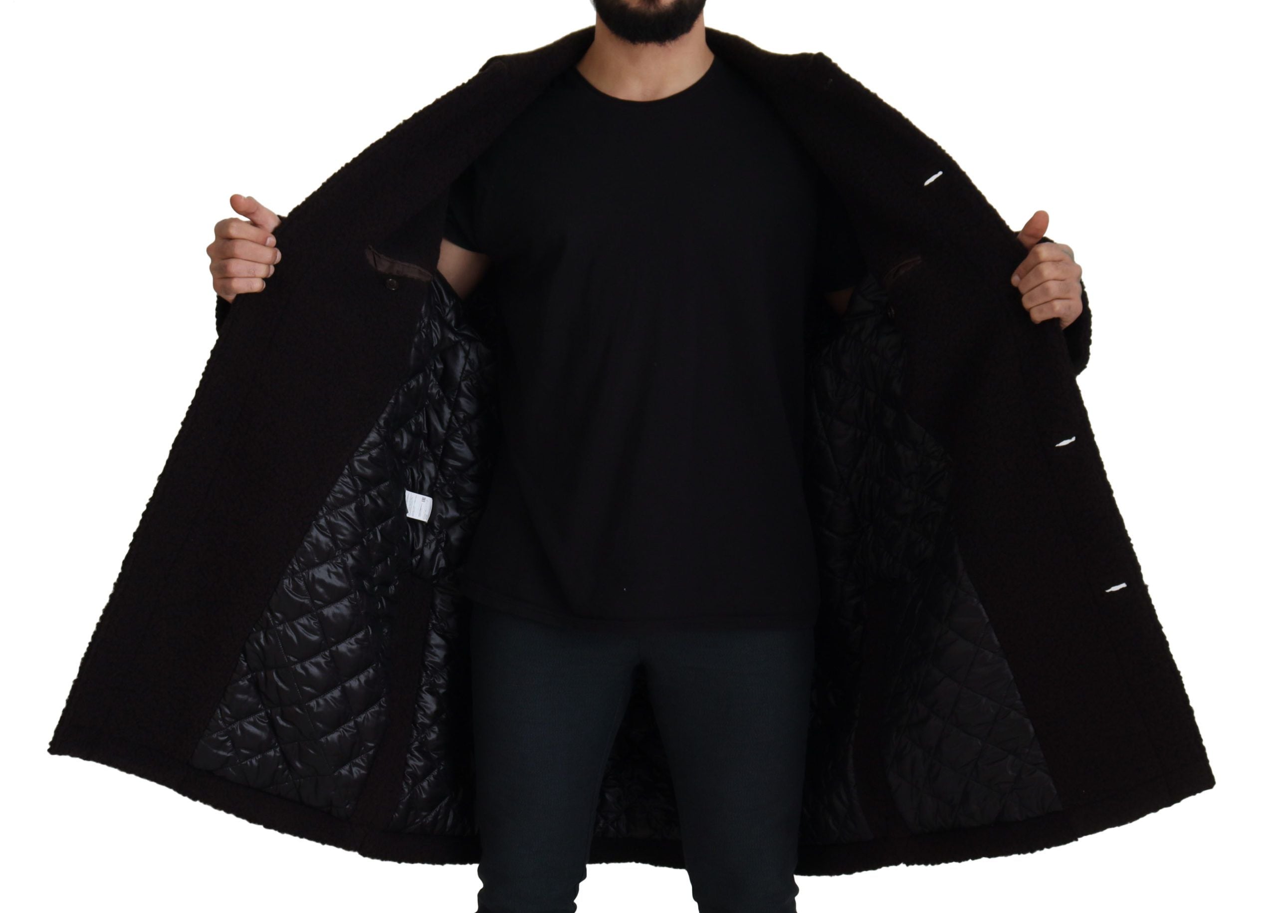 Dolce & Gabbana 45% Alpaca coat in black — view 4