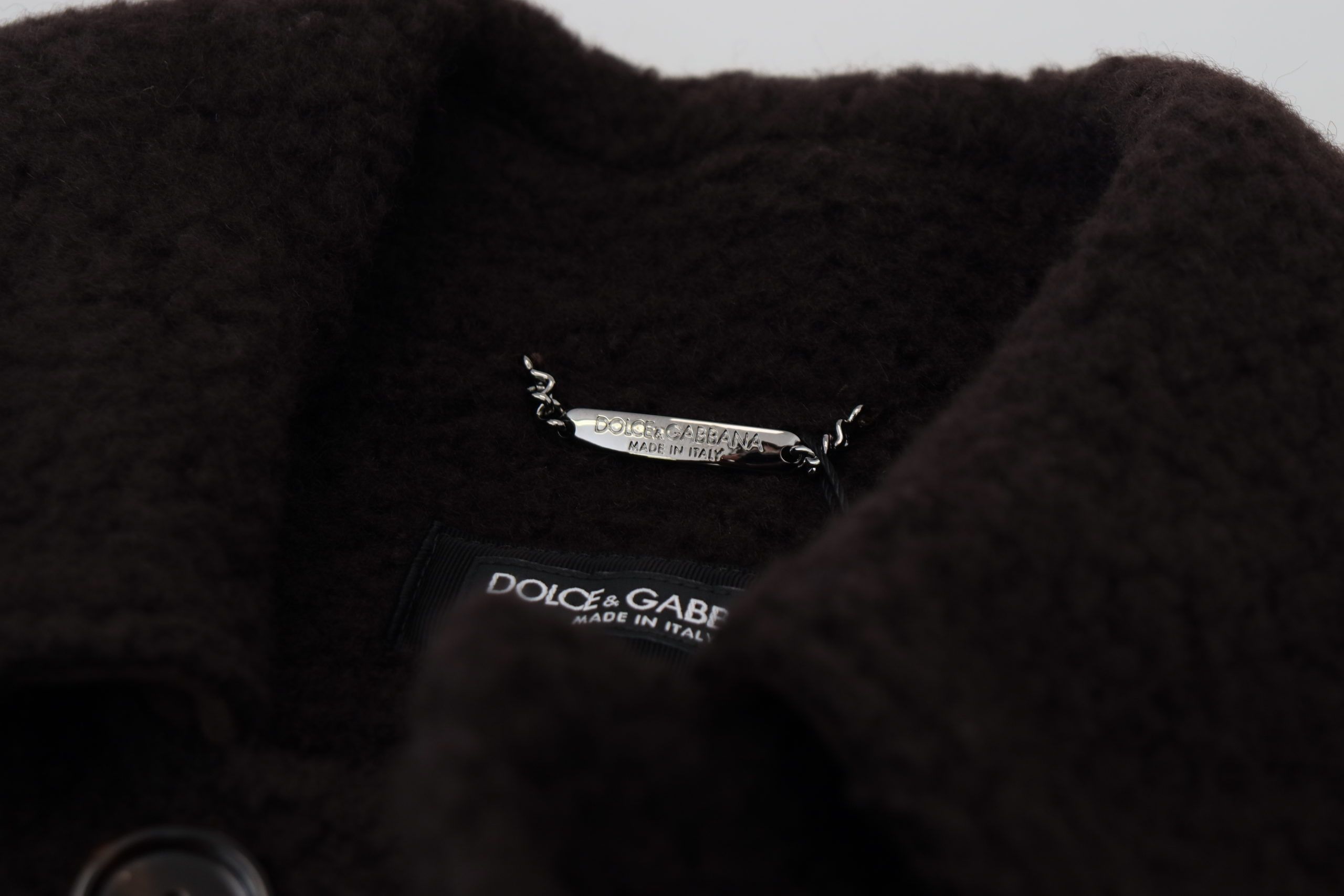 Dolce & Gabbana 45% Alpaca coat in black — view 6