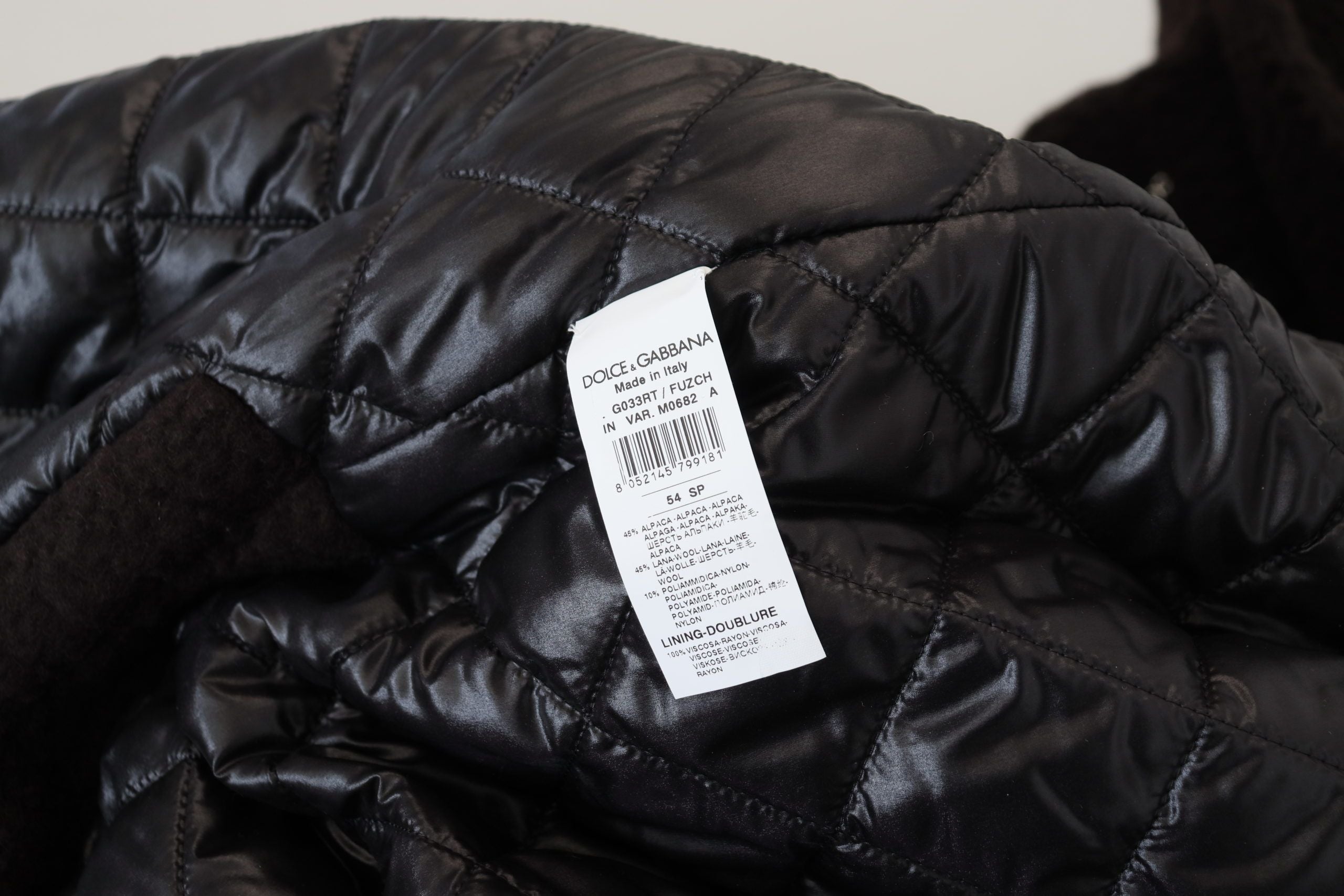 Dolce & Gabbana 45% Alpaca coat in black — view 8