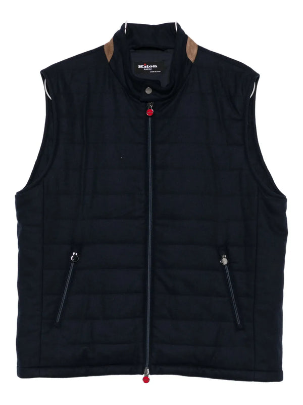 Kiton Outer: Cashmere 50% vest in navy
