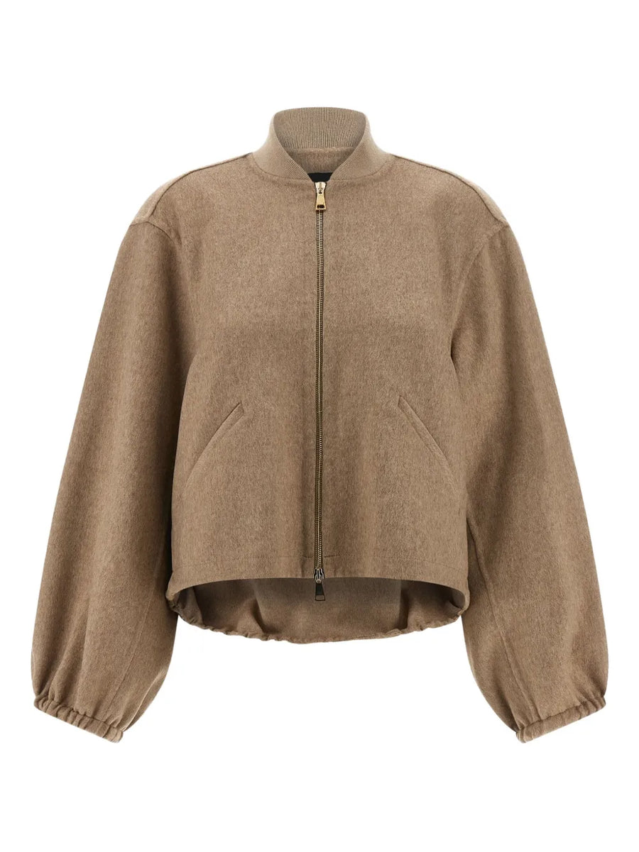 Fabiana Filippi Cashmere 100% bomber jacket in beige