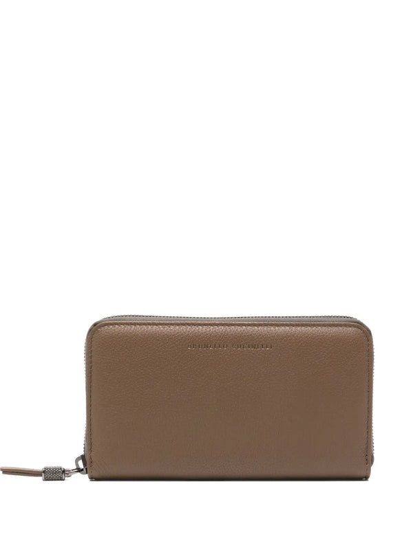 Brunello Cucinelli Leather 100% outer wallet in brown