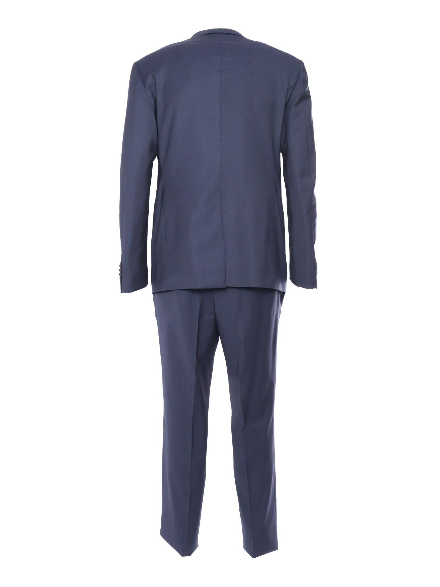 2-pieces elegant suit Blue Virgin Wool Elastane Jacket