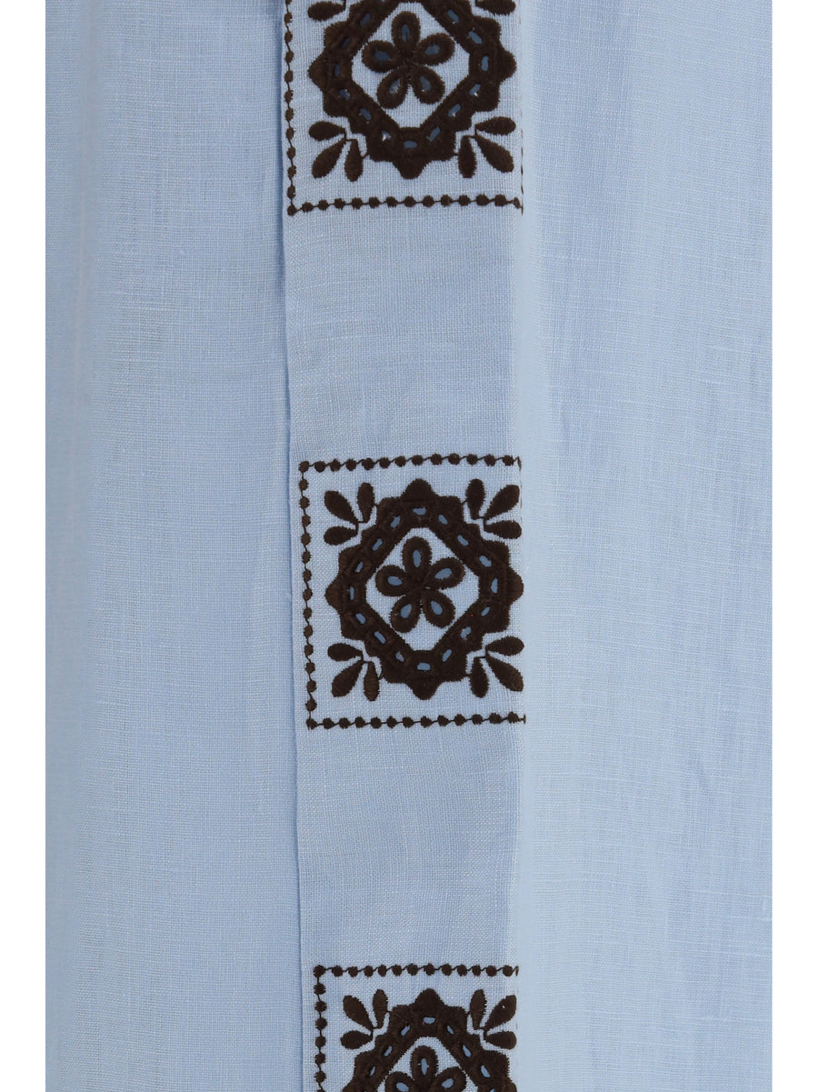 Trousers Grace Pale Blue Linen
