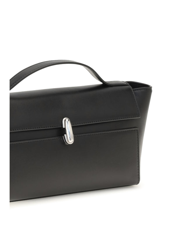 Clutch Symmetry Trapeze Black Calf Leather Bags