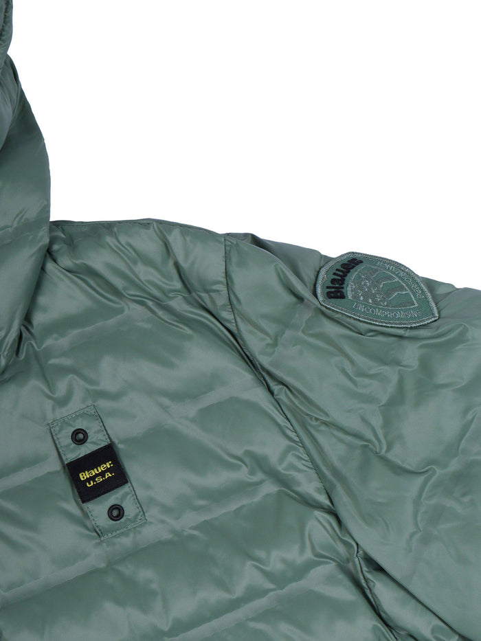 Padded Jacket Green Polyamide Short Puffer