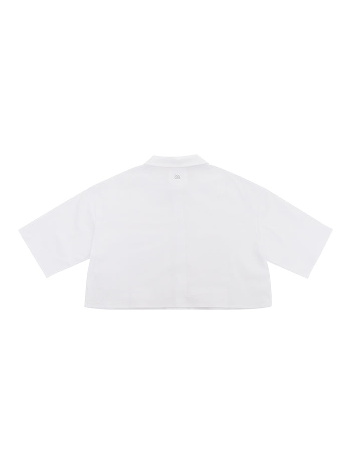 White cropped shirt Cotton Elastane