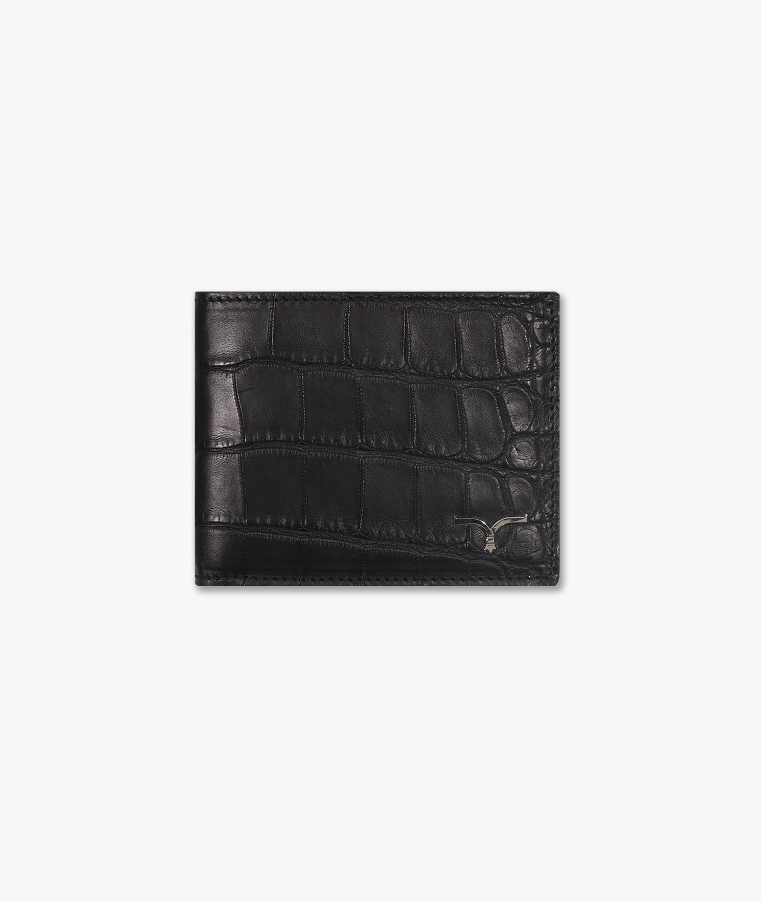 Alligator Wallet Holding Black And Money Holder