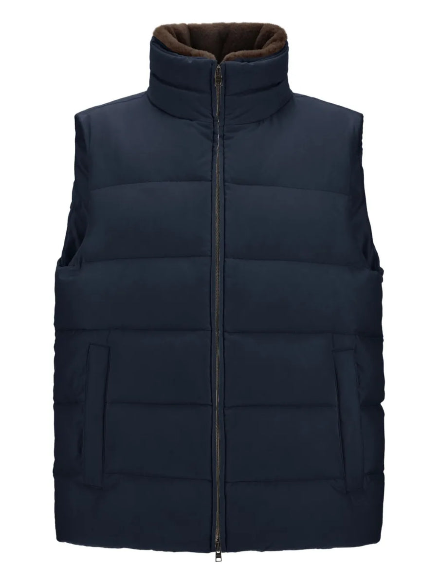 Herno Nylon exterior gilet in navy