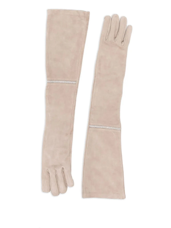 Peserico Calf Suede 100% gloves in beige