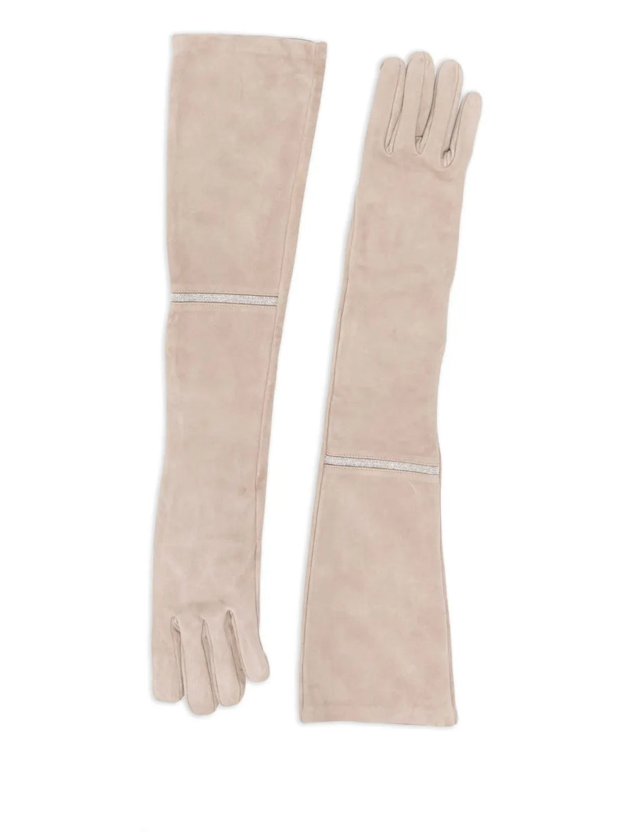 Peserico Calf Suede 100% gloves in beige