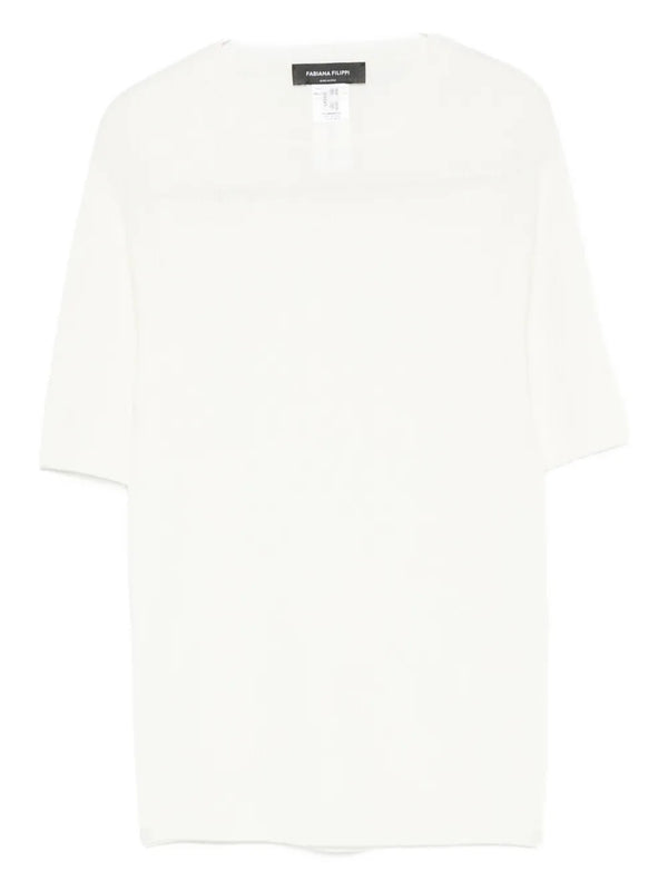 Fabiana Filippi Wool 75% knit top in white
