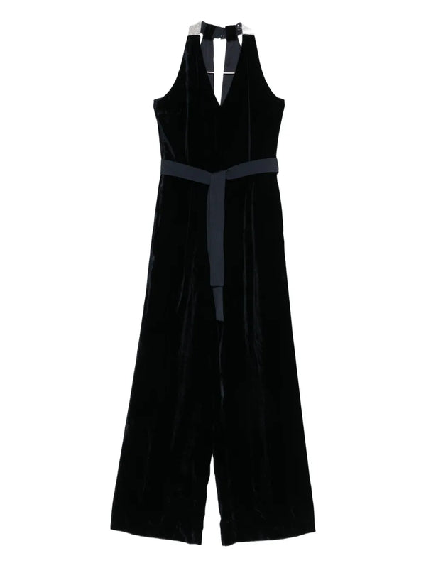 Peserico 100% Velvet jumpsuit in black