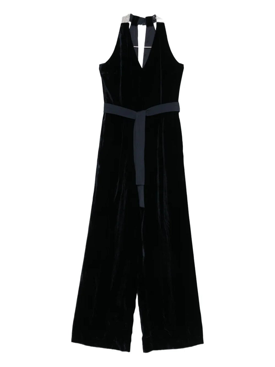 Peserico 100% Velvet jumpsuit in black