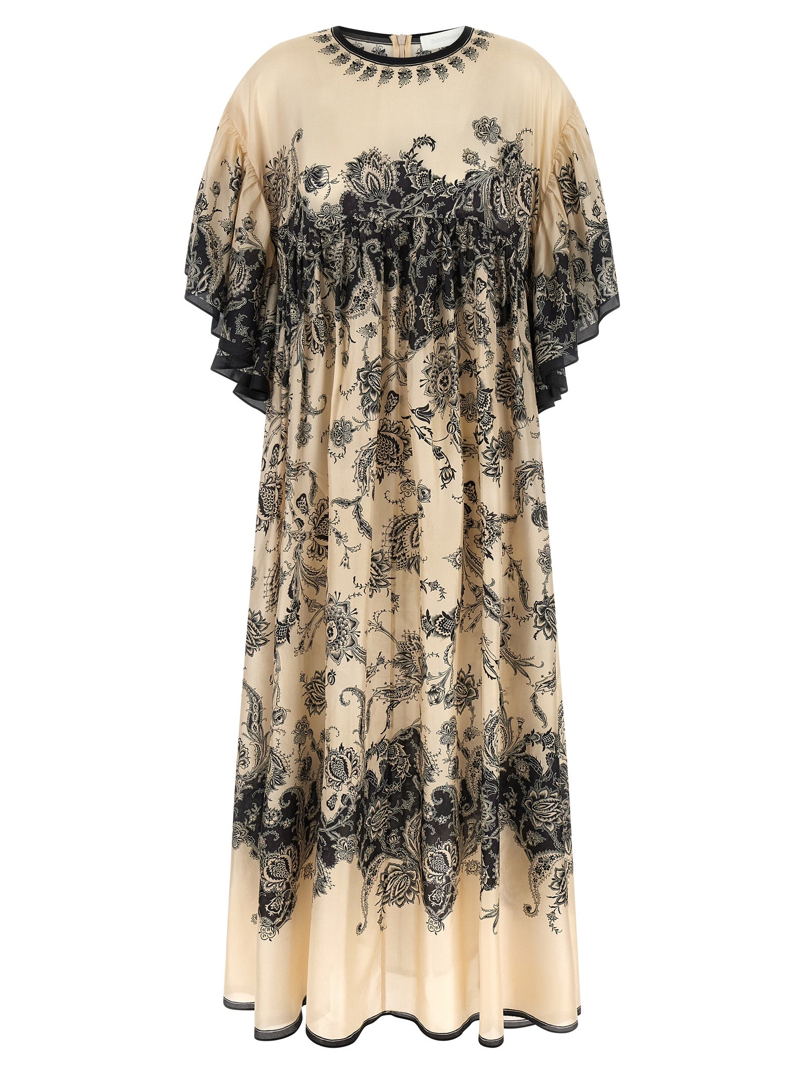 Rhiannon Maxi dress White/black Silk