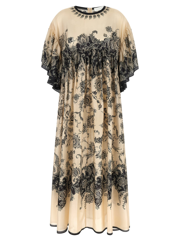Rhiannon Maxi dress White/black Silk