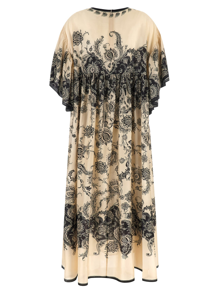 Rhiannon Maxi dress White/black Silk