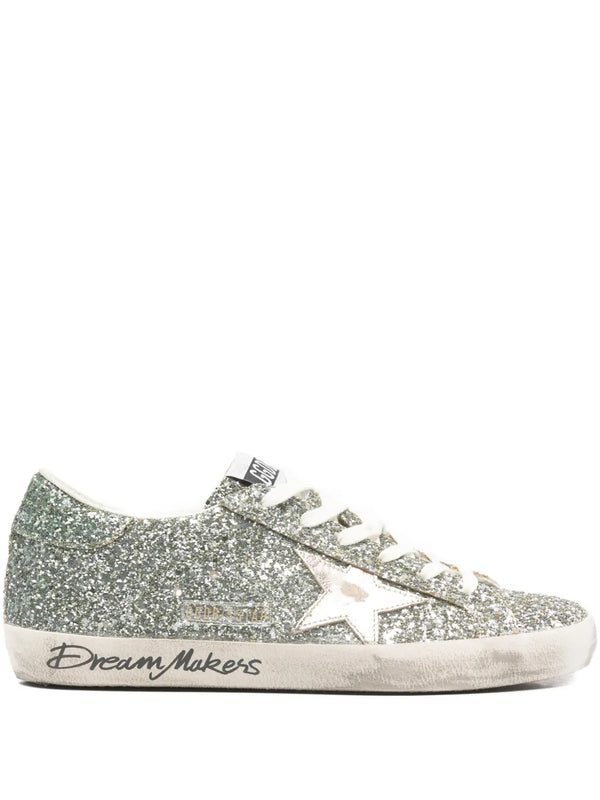 Golden Goose Back: Glitter 100% sneaker in silver