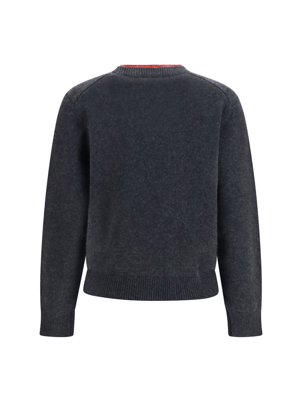 Cashmere Sweater Otis Charcoal-Red Charcoal/red