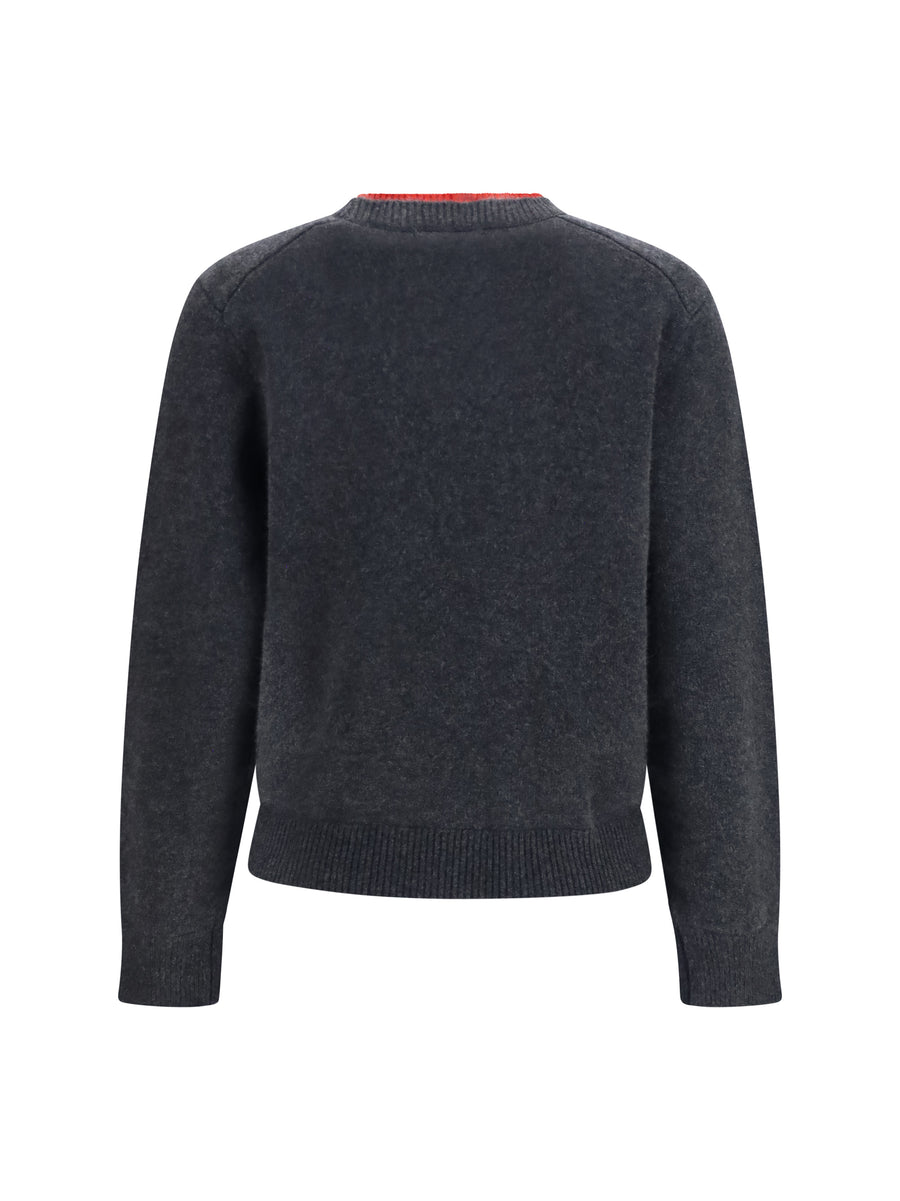 Cashmere Sweater Otis Charcoal-Red Charcoal/red
