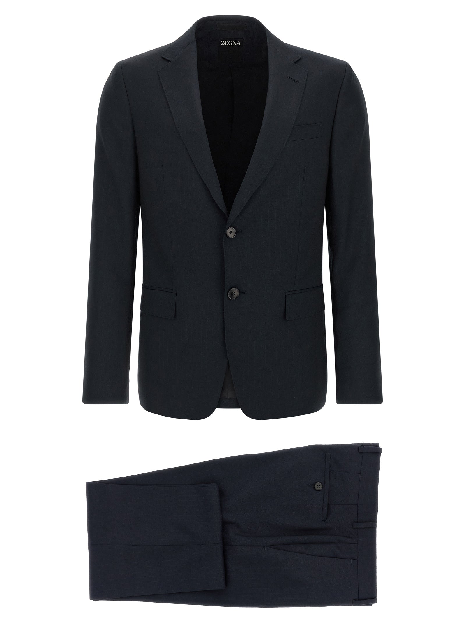 Pinstriped dress Blue Wool Suits