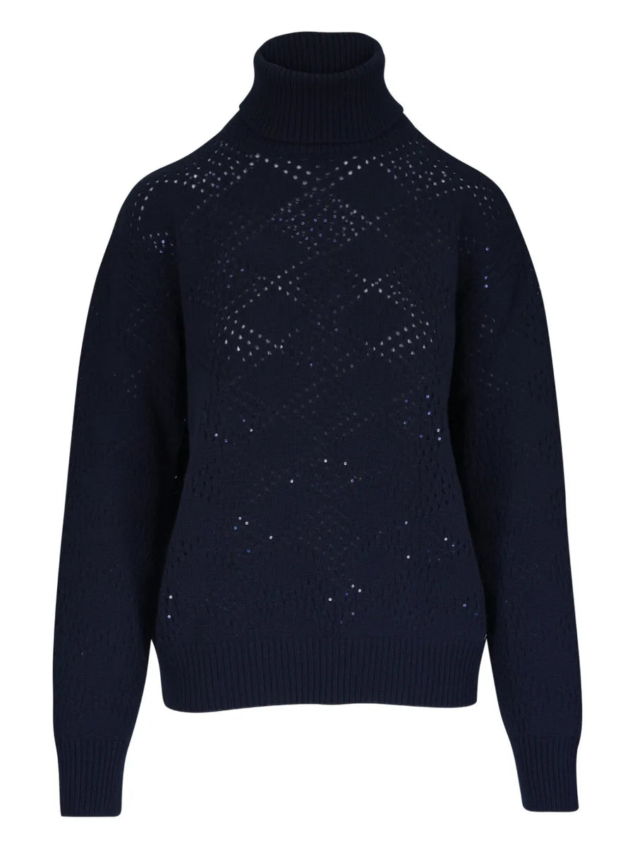 Kiton 100% (fiber content not specified in data) sweater in navy