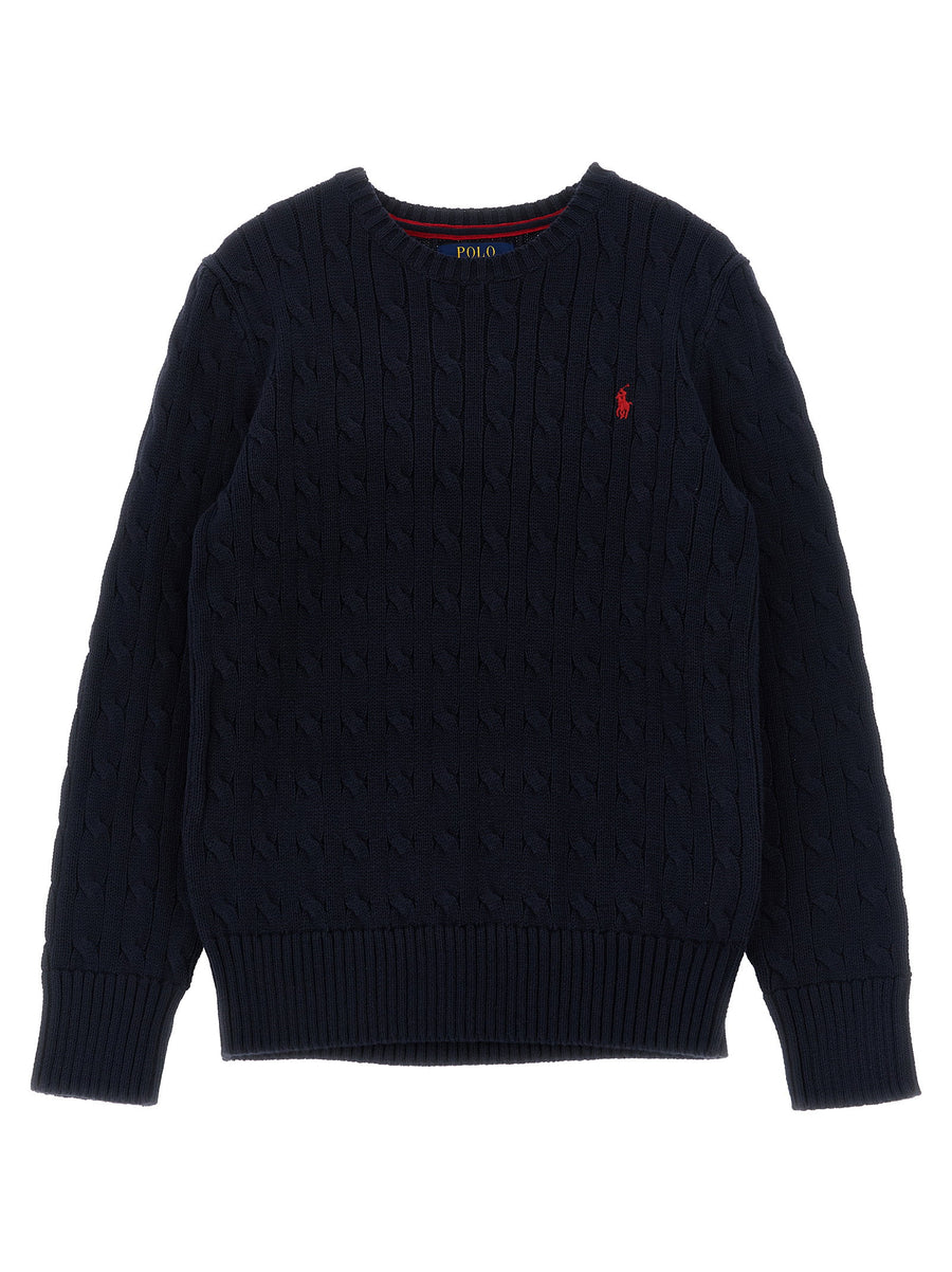 Polo Ralph Lauren Cable-Knit Crewneck Sweater — Navy