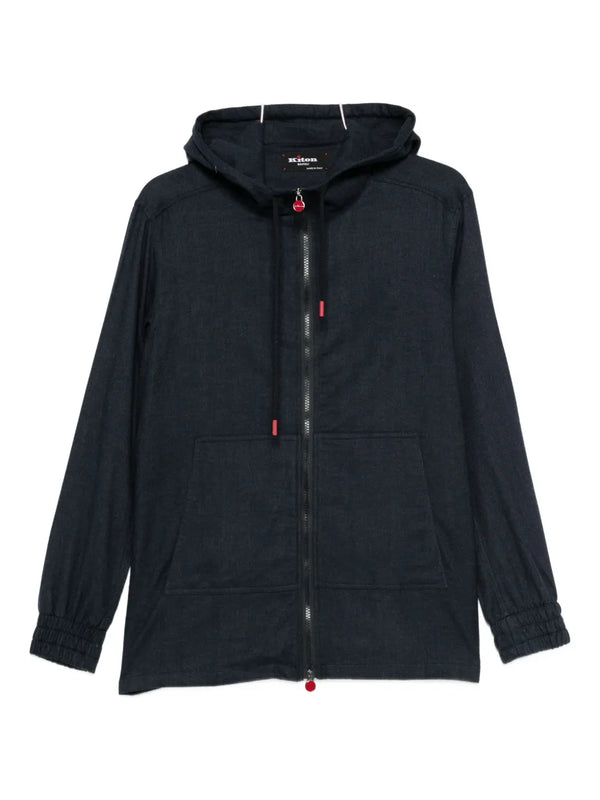 Kiton Cotton 98% jacket in dark blue