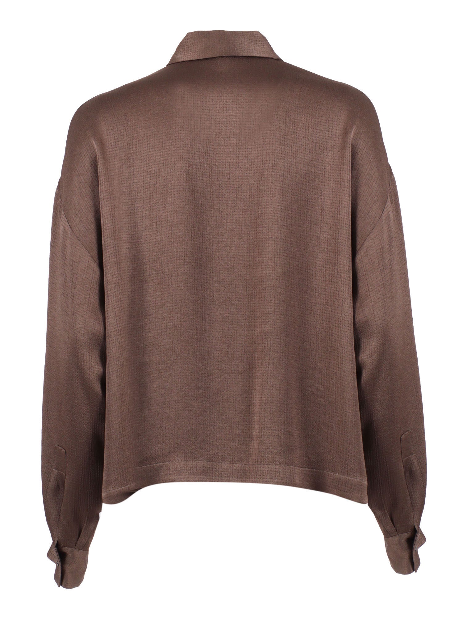 BLOUSE Brown Acetate Viscose Shirt