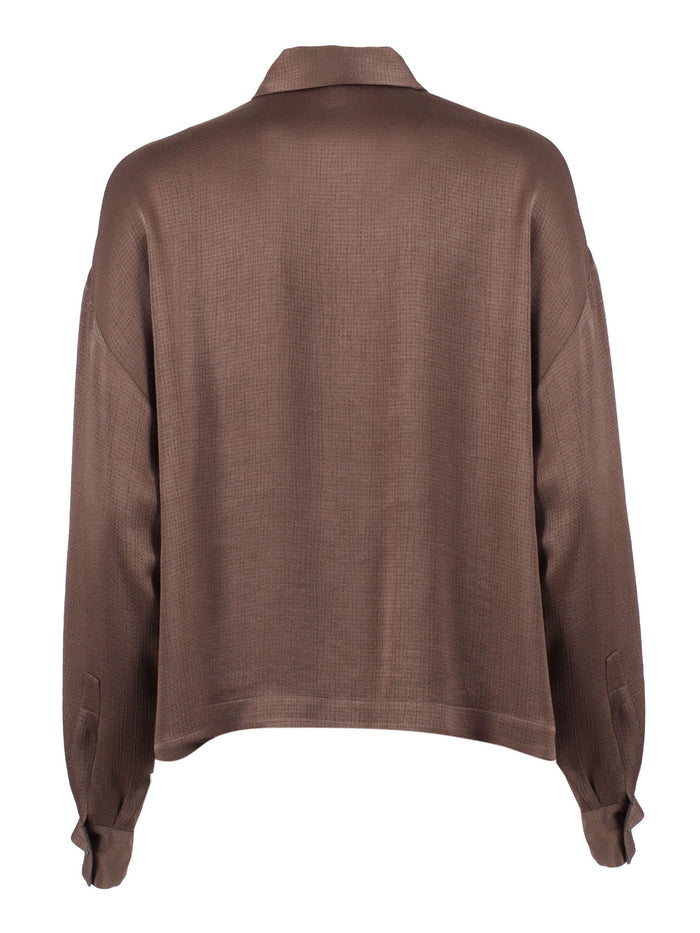 BLOUSE Brown Acetate Viscose Shirt