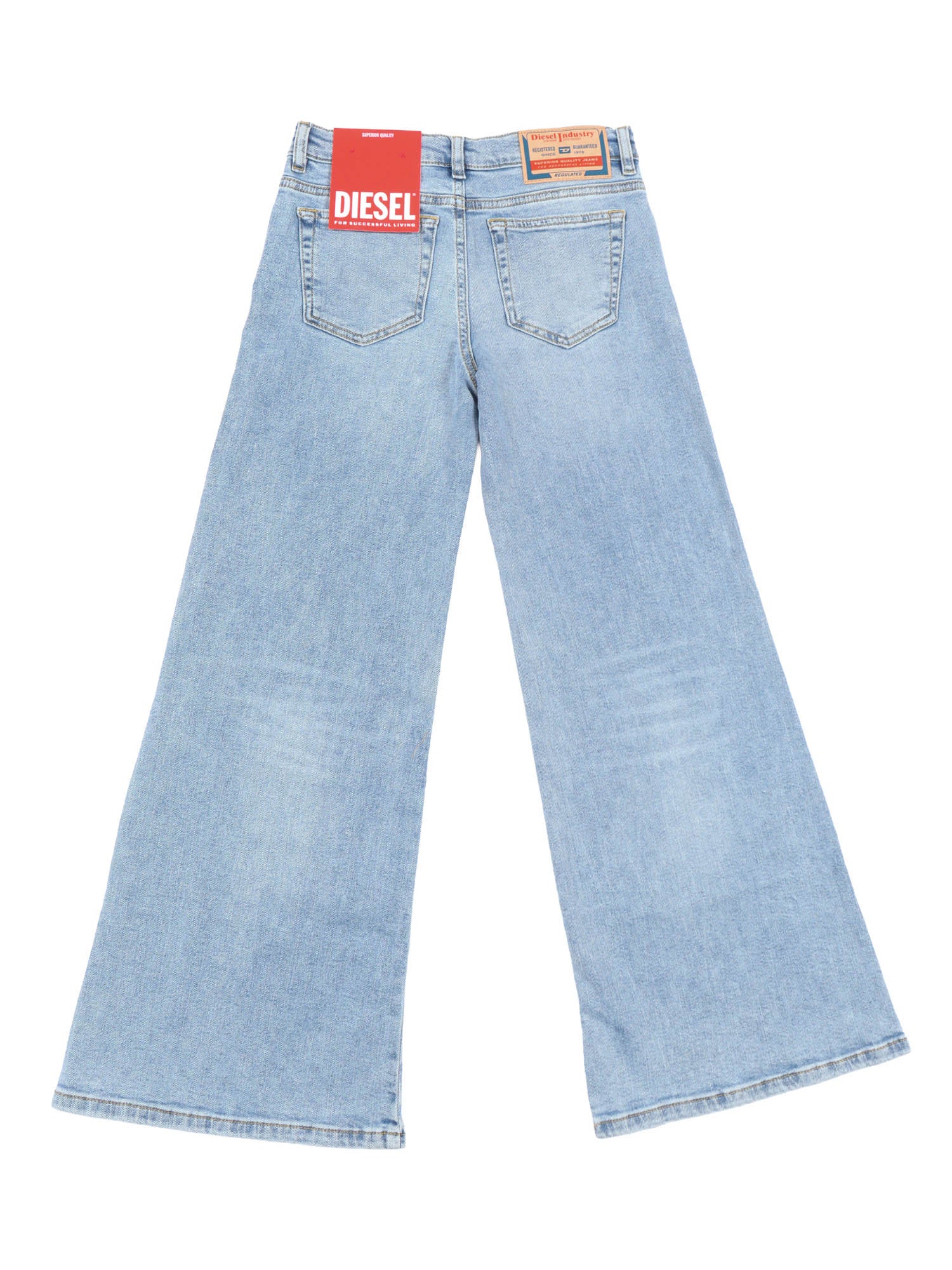 5 pockets Blue Cotton Elastane Jean