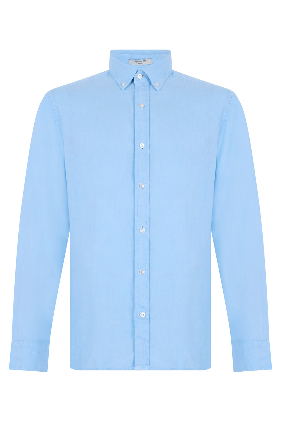 Long Sleeve Linen Shirt Light Blue