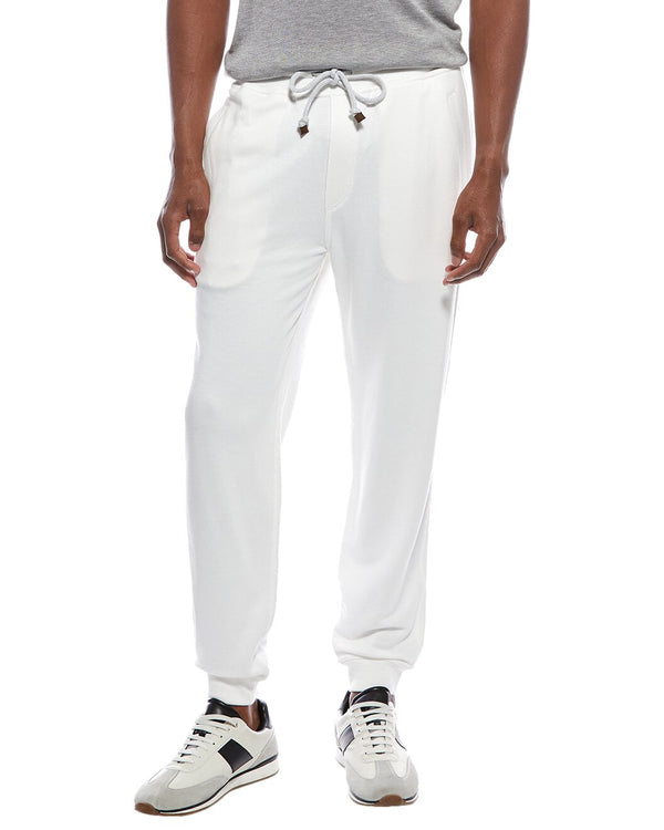 Brunello Cucinelli Mens Off White Linen Blend Trousers