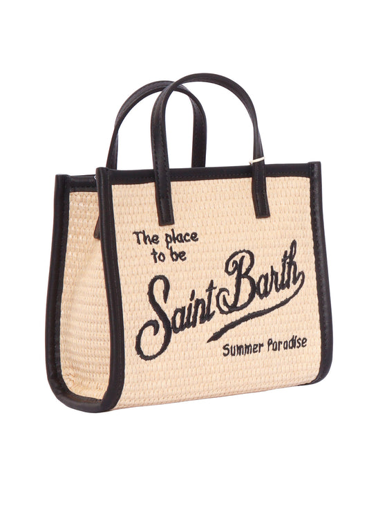 Vivian Mini Straw-1100 Emb Beige Paper Polyurethane Handbag