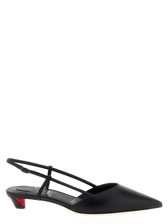Miss Z Slingback Black Goat Leather Pumps