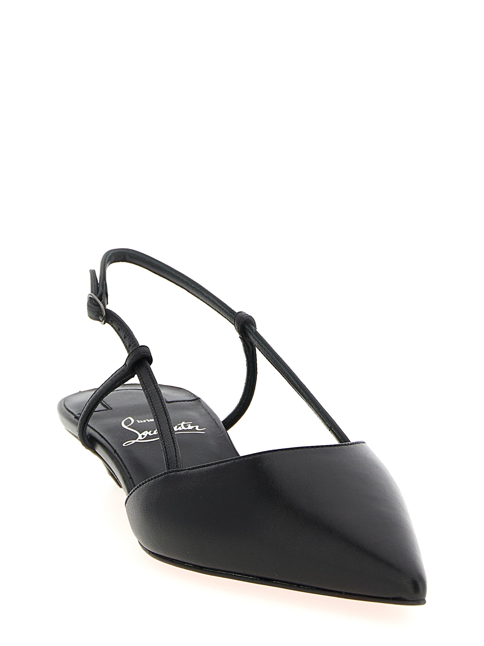 Miss Z Slingback Black Goat Leather Pumps
